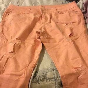 Distressed cropped boyfriend jeans